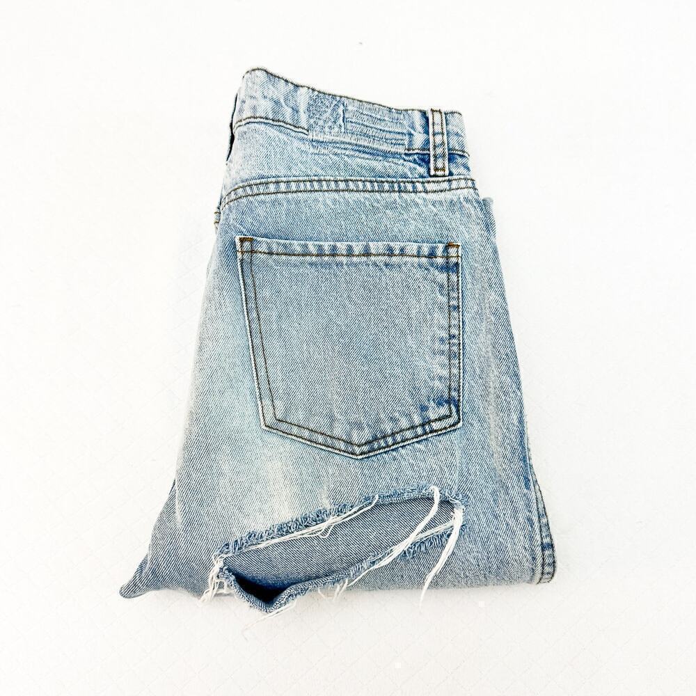 Revice Button Fly Distressed Denim Jeans Ripped Knees Size 26